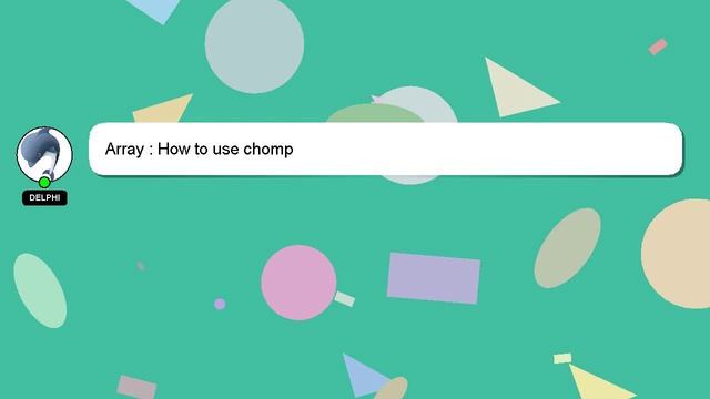 Array : How to use chomp смотреть онлайн