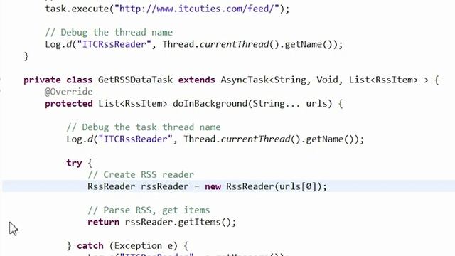 Android AsyncTask RSS Reader смотреть онлайн