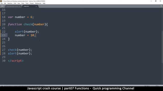 Javascript crash course | part07 Functions | Quick programming tutorial смотреть онлайн