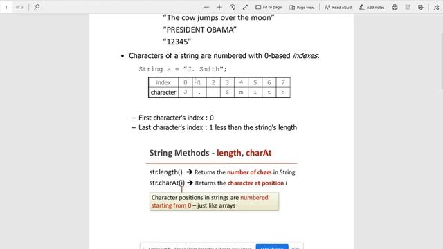 String methods length and charAt смотреть онлайн