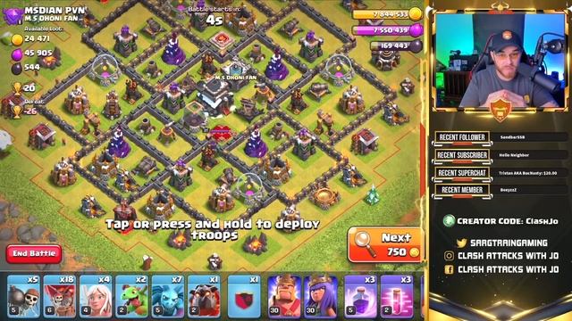 Learn The Most Important TH9 Strategy! Queen Charge LaLoon is the Best TH9 Army in Clash of Clans смотреть онлайн