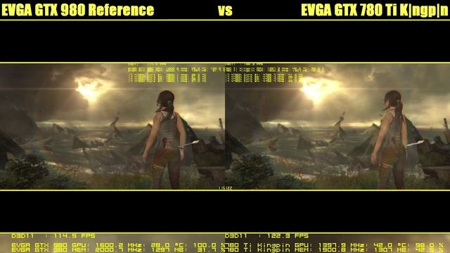 GTX 980 vs GTX 780 Ti Tomb Raider 2013 Benchmark ( MAX Overclock on both cards ) смотреть онлайн