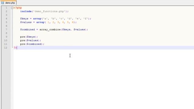 PHP Functions Video Tutorial: array_combine смотреть онлайн
