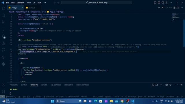 Build the DropDown Menu in the React Application смотреть онлайн