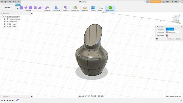 Моделирование в fusion 360 / ваза методом скульптинг смотреть онлайн
