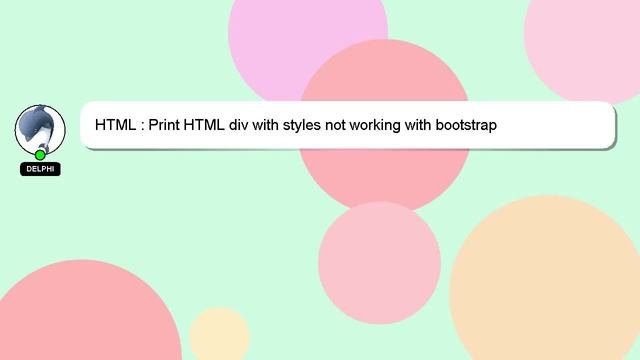 HTML : Print HTML div with styles not working with bootstrap смотреть онлайн