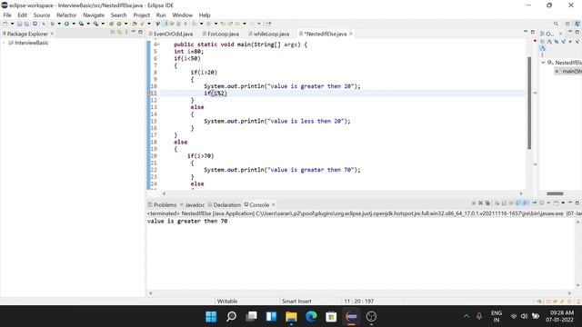 #1.2 Nested If Else in java смотреть онлайн