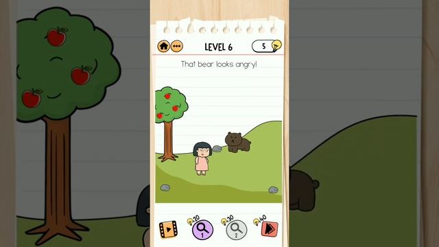 Brain Test 2 Level 6 that bear looks angry. смотреть онлайн