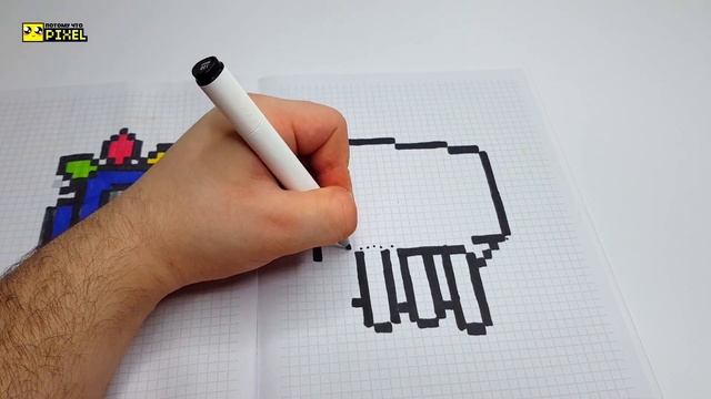 ГАСТ - МАЙНКРАФТ РИСУЕМ ПО КЛЕТОЧКАМ !Very Easy ! minecraft PIXEL ART смотреть онлайн