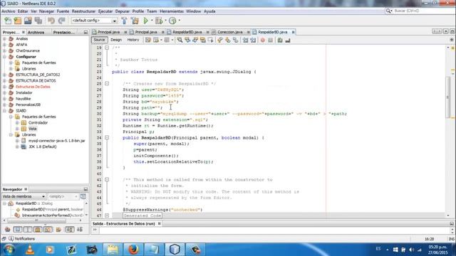 Restaurar y Crear Copia de Seguridad BD Java-Mysql смотреть онлайн