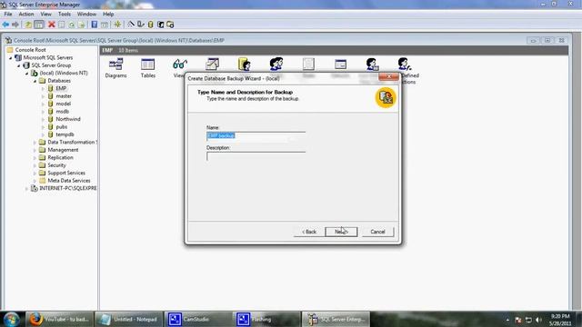 USING WIZARD BACKUP in sql server 2000.avi смотреть онлайн