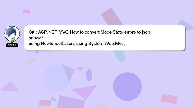 C# : ASP.NET MVC How to convert ModelState errors to json смотреть онлайн