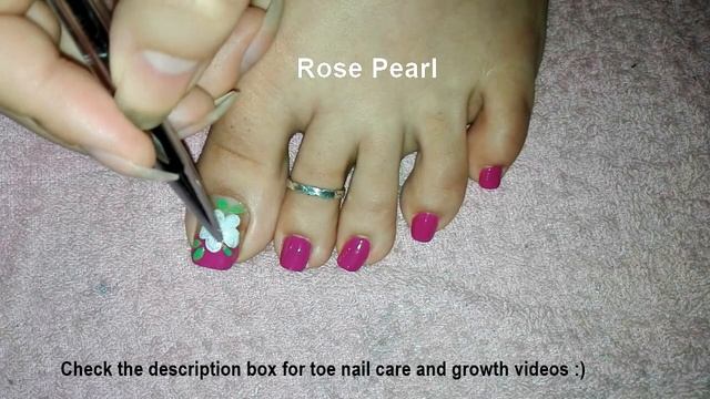 Fuchsia Flowers French Pedicure Nail Art Tutorial- Spring and Summer Toe Nail Art | Rose Pearl смотреть онлайн