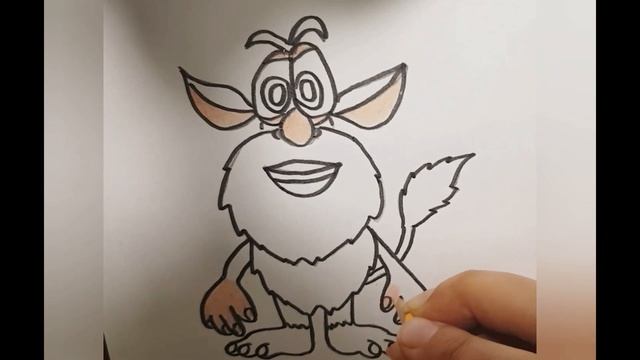Как нарисовать смешного проказника бубу/ рисуем Бубу/ мультик раскраска Буба для детей и малышей смотреть онлайн