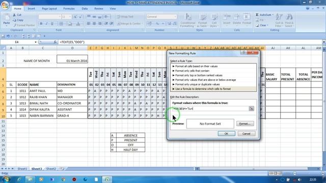 Automated attendance excel | using COUNTIF, TEXT Function смотреть онлайн