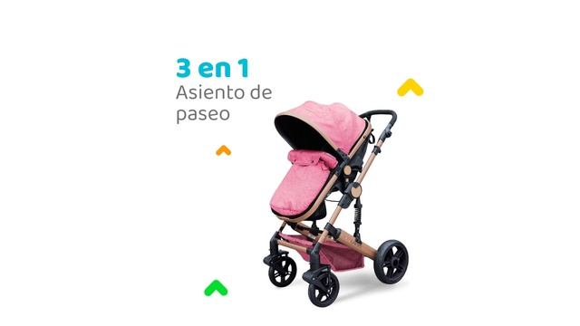 Coche 3 En 1 Lanin Mega Baby Nuevos Colores