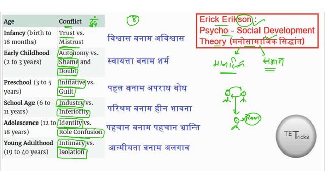 erik erikson psychosocial development 8 stages trick for ctet, uptet, htet | #tettricks смотреть онлайн