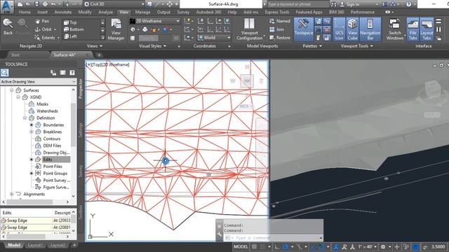 Curso AutoCAD Civil 3D - Etiquetas Curvas de nivel y edición de superficie, Swap Edge -Parte 19 смотреть онлайн
