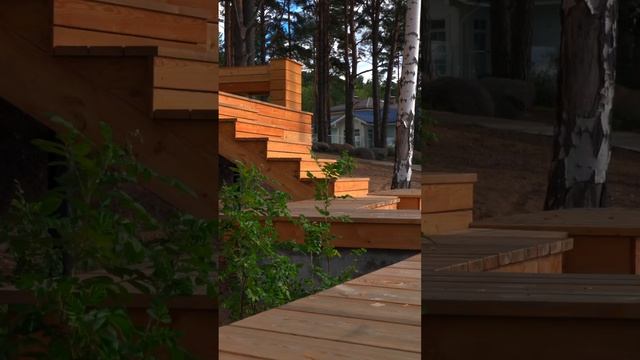 Современная терраса из экостабилизированной древесины лиственницы смотреть онлайн