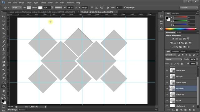 How To Make a Multi Diamond Collage Template in Photoshop смотреть онлайн