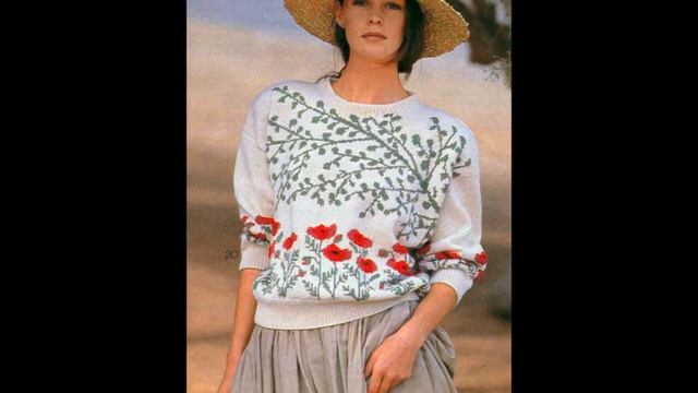Пуловер с Цветами Спицами - 2019 / Pullover with Flowers Knitting смотреть онлайн
