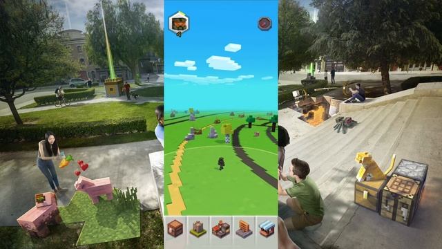 Minecraft Earth Gameplay Review - Early Access, Augmented Reality Tips & Tricks смотреть онлайн