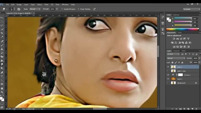 Oil Painting In Photoshop || Smugde Painting Photoshop tutorial смотреть онлайн