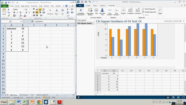 Chi-Squared Test for Goodness of Fit with Minitab Express смотреть онлайн