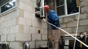 Чистим дымоход самодельным устройством.