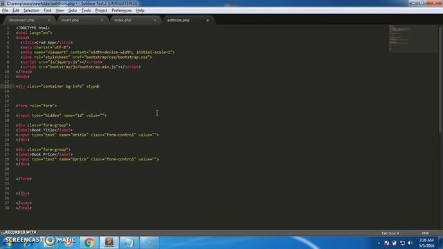 PHP Mysql and Bootstrap Crud Application create edit form using bootstrap Part 7 смотреть онлайн