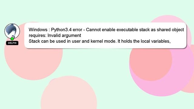Windows : Python3.4 error - Cannot enable executable stack as shared object requires: Invalid argum смотреть онлайн
