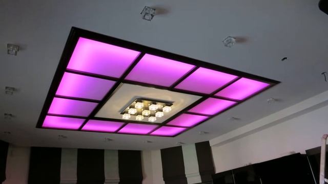 Светодиодная подсветка ниши потолка - цветная гостиная смотреть онлайн