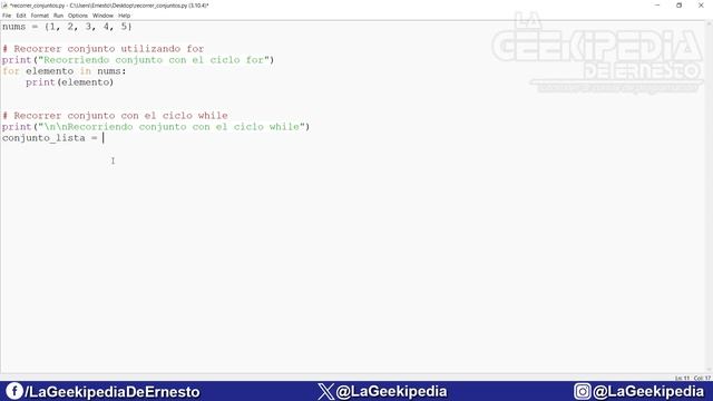 Curso Python 3 desde cero #109 | Recorrer un conjunto con los ciclos for y while смотреть онлайн