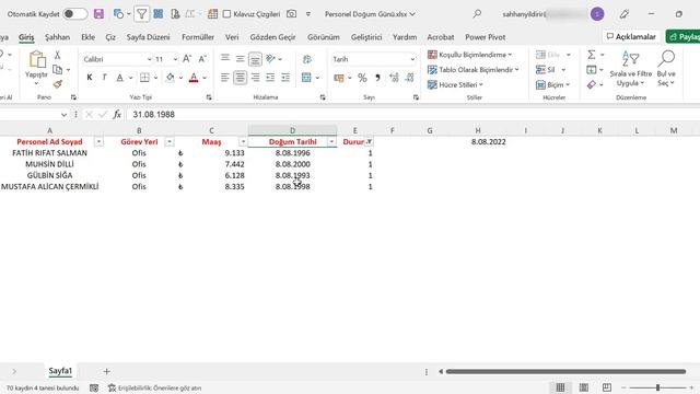 MS Excel'de Doğum Günü Gelen Personellere Mail At Part-1 смотреть онлайн