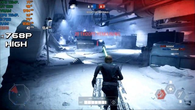 Star Wars: Battlefront 2 || GT 1030 + i3 7100 Performance Test || 768p, 1080p Benchmark смотреть онлайн