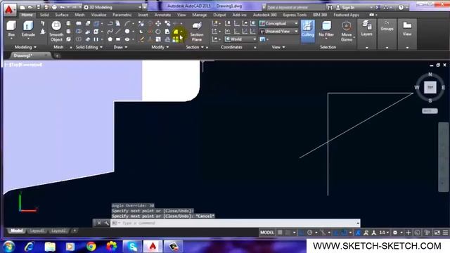 Belajar Autocad 2015 - Learn make 3D object #4 смотреть онлайн