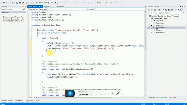 Working with SAP Business One - ComboBox Part - 1 смотреть онлайн