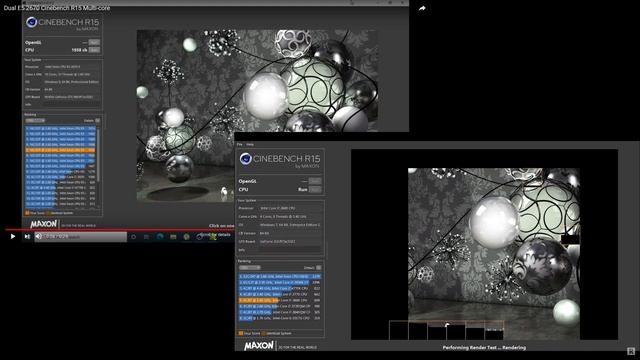 Dual Xeon E5 2670 vs i7 2600: Cinebench R15 Multi-core смотреть онлайн