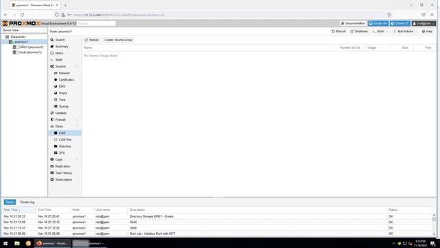 Configuring Storage In ProxMox