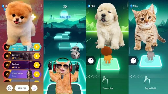 CUTE CATS VS CUTE DOGS In The TILES HOP