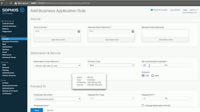 How to configure port forwarding to allow public service Sohpos XG 135W firewall смотреть онлайн