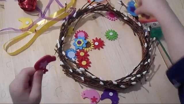 Поделки к Пасхе с детьми. Вербный Венок своими руками. смотреть онлайн