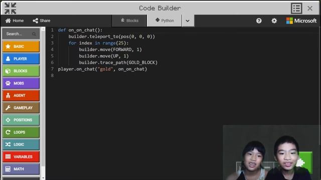 How to Code MINECRAFT: *GOLD STAIRS* in Minecraft: Education Edition with PYTHON смотреть онлайн