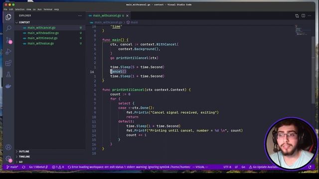COMO devo utilizar o pacote CONTEXT em GoLang!!! #context #go #code смотреть онлайн