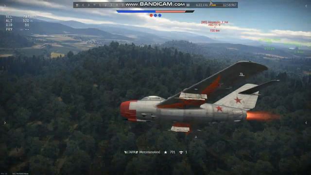 War Thunder - 8x8 SQD Realistc Battles Mig-15bis 4vs1 3 kills смотреть онлайн