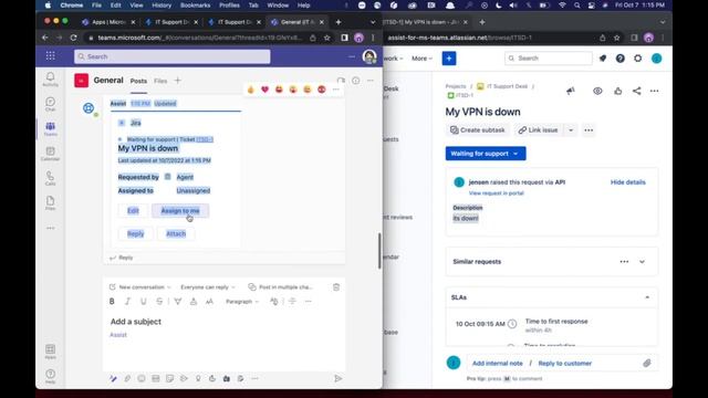 Jira Service Management - Chat for MS Teams смотреть онлайн