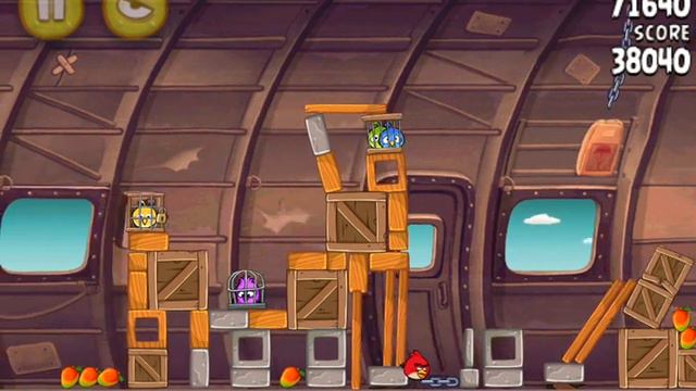 Angry Birds Rio Level 12-1 Smugglers Plane 3 Stars смотреть онлайн
