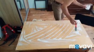 Реставрация стола. Перетягивание стола тканью.