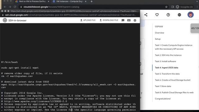 Rent a VM to Process Earthquake Data GSP008 смотреть онлайн