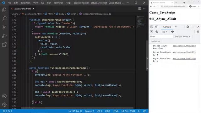 Programação - JavaScript - #046 - ASync - AWait смотреть онлайн